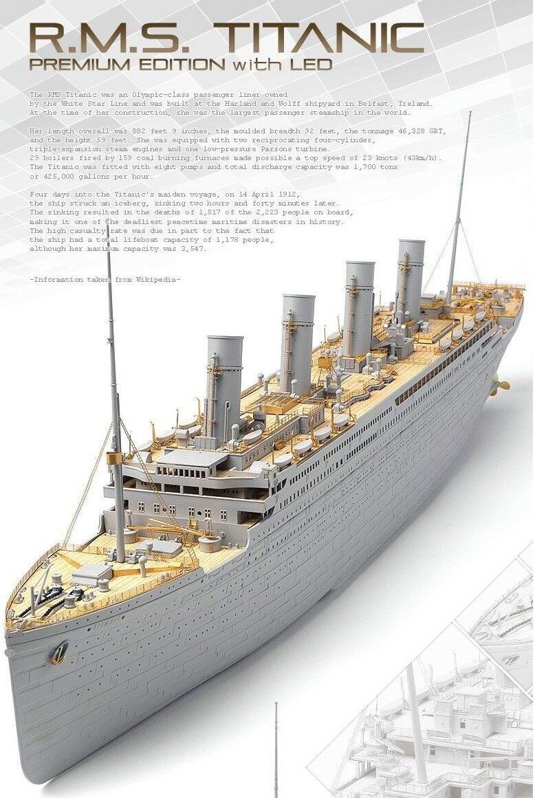 Grande Maquette en Kit à LEDS Navire Transatlantique RMS TITANIC 1/400  Lumineux –