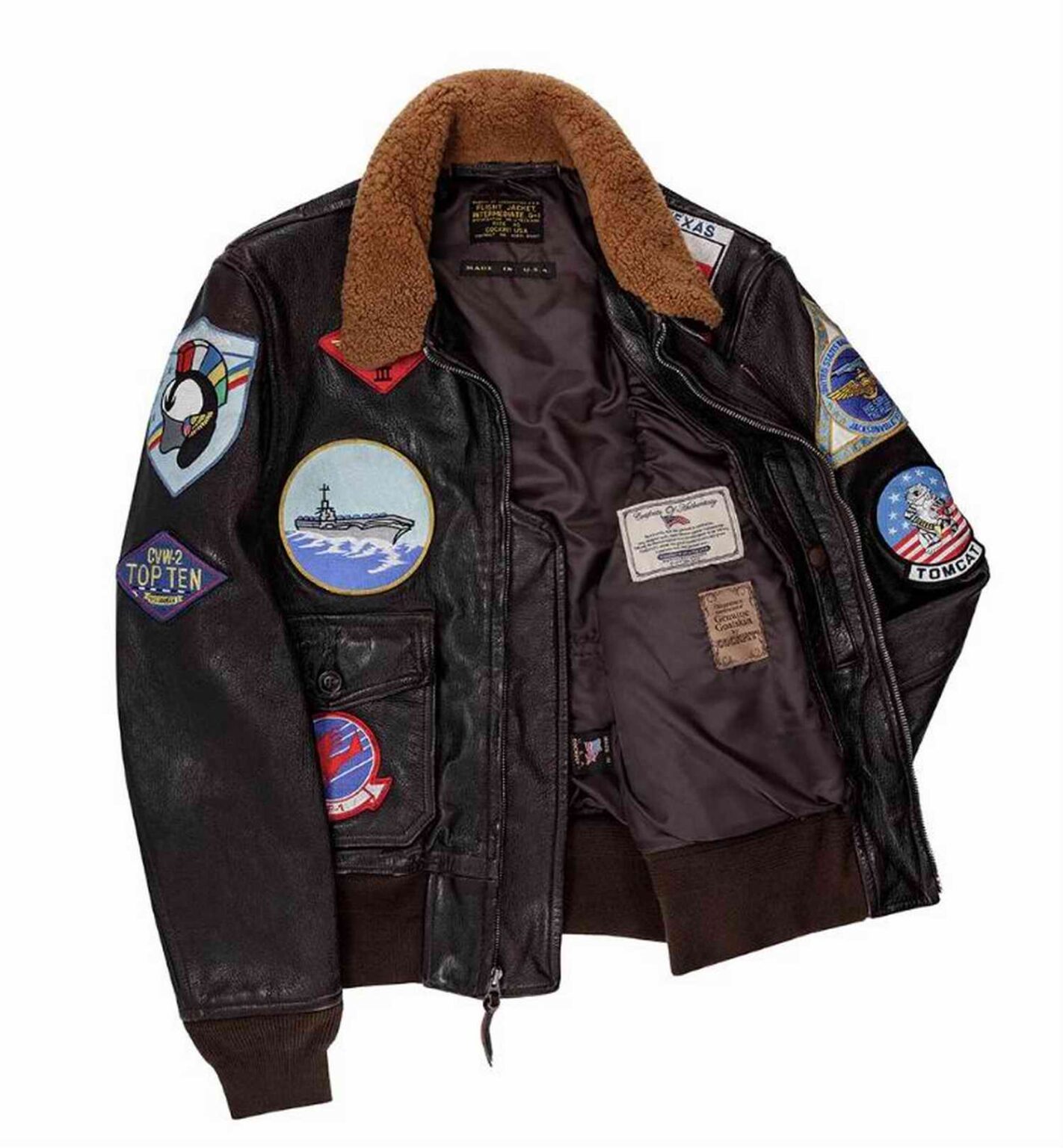 Blouson Aviateur En Cuir NAVY G-1 Porté Par Tom Cruise Du Film TOP GUN ...